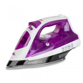 Black & Decker Plancha Vapor-Seco, Suela CeramicGlide, 1200W, 0.29 Litros, Violeta