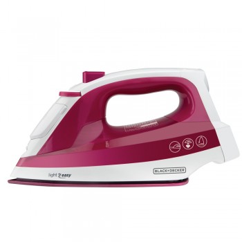 Black & Decker Plancha de Vapor Seco, 1200W, Rosa/Blanco