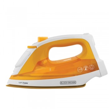 Plancha Black & Decker Vapor Seco, 1200W, Blanco/Amarillo