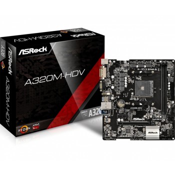 Tarjeta Madre ASRock microATX A320M-HDV, S-AM4, AMD A320, HDMI, 32GB DDR4 para AMD - Envío Gratis