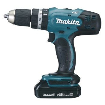 Makita Rotomartillo DHP453SYE, Inalámbrico, 1/2", Negro/Azul