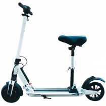 Blackpcs Scooter Eléctrico con Asiento M20ST-BL, hasta 30km/h, Negro/Blanco