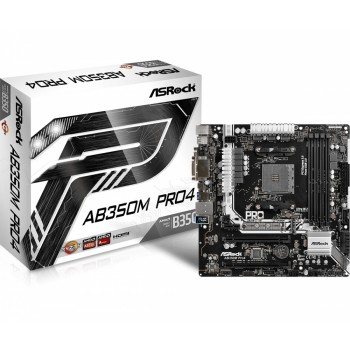 Tarjeta Madre ASRock micro ATX AB350M Pro4, S-AM4, AMD B350, HDMI, 64GB DDR4, para AMD - Envío Gratis