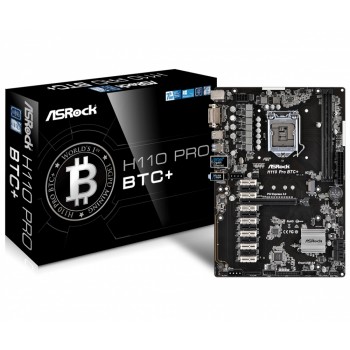 Tarjeta Madre ASRock ATX H110 Pro BTC+, S-1151, Intel H110, 32GB DDR4, para Intel - Envío Gratis