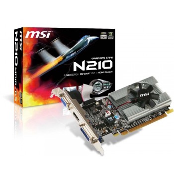 MSI GeForce 210, 1GB GDDR3, DVI, VGA, HDCP, PCI Express 2.0 - Envío Gratis