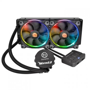 Thermaltake Water 3.0 Riing RGB 240 Enfriamiento Líquido para CPU, 2x 120mm, 800-1500RPM - Envío Gratis